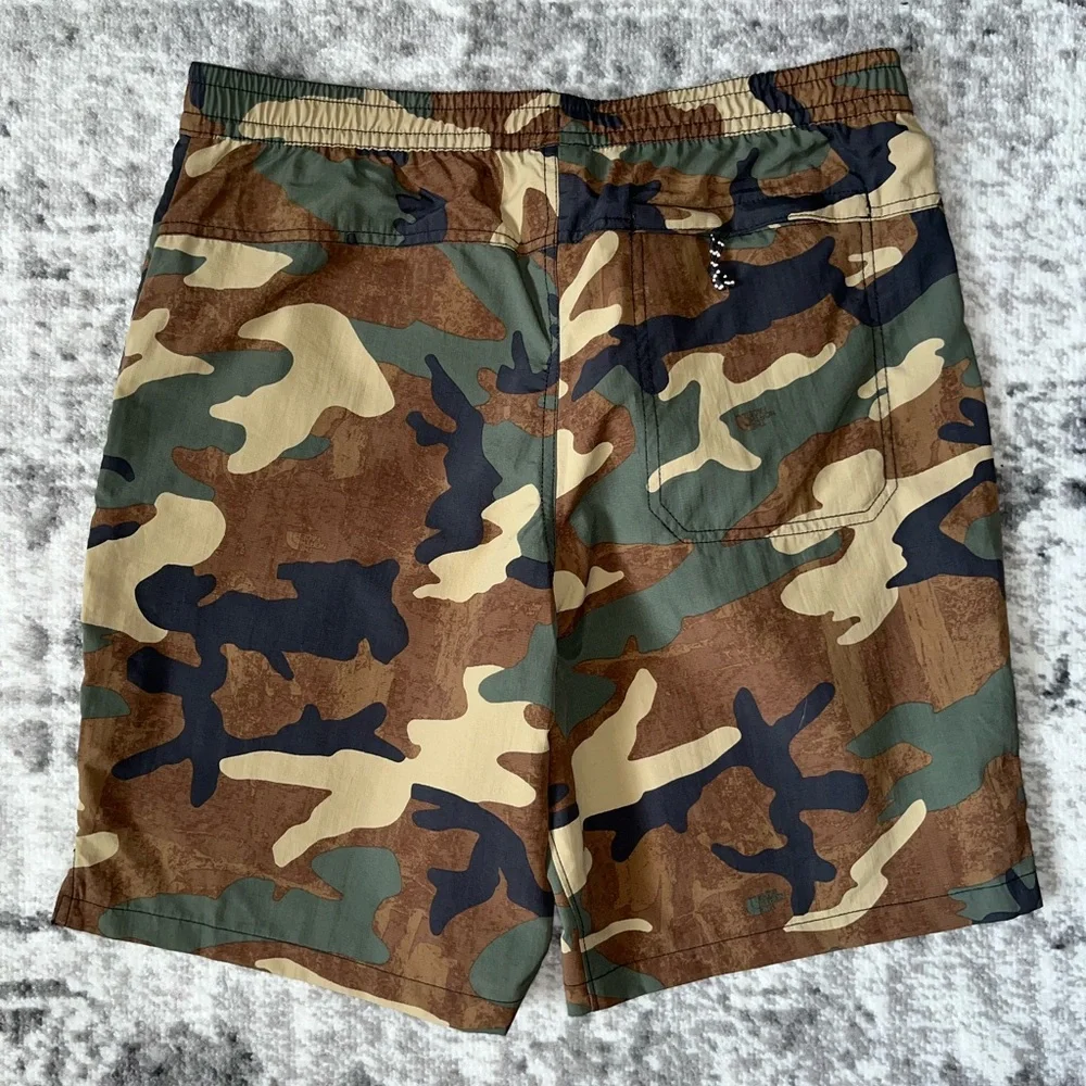 New Men’s The North Face Pull-On Adventure Printed Shorts Flash Dry Camo